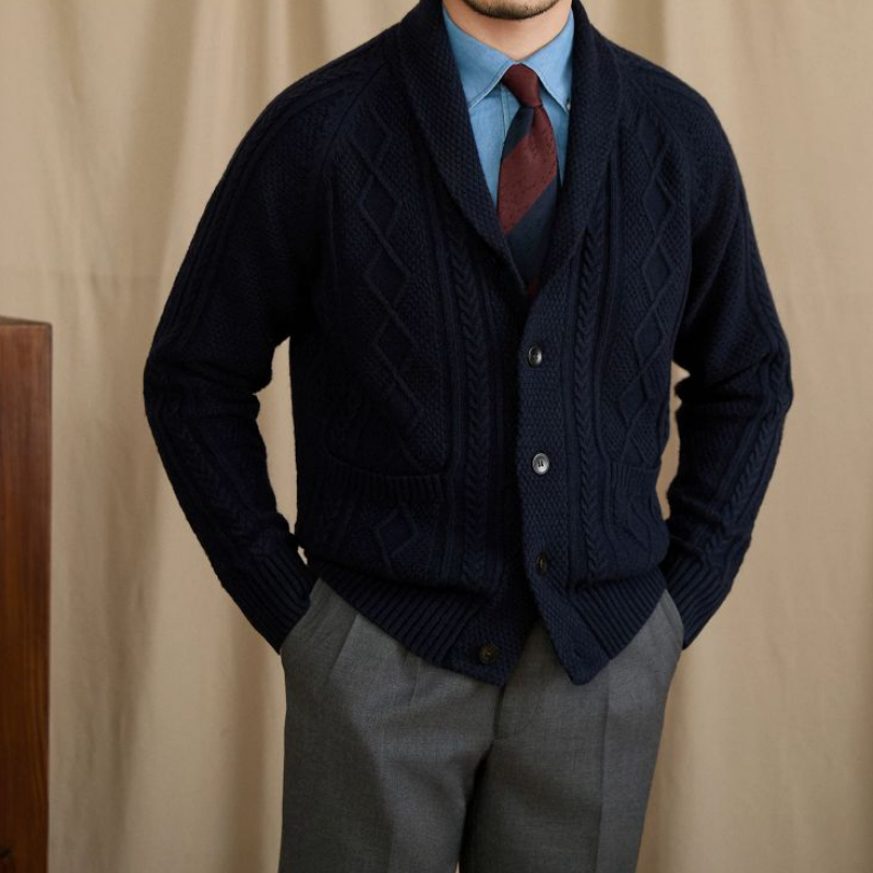 Dario Classic Cable-Knit Cardigan