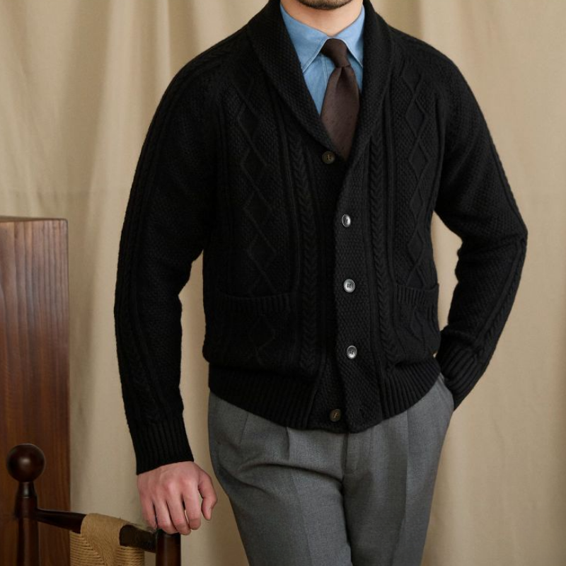 Dario Classic Cable-Knit Cardigan