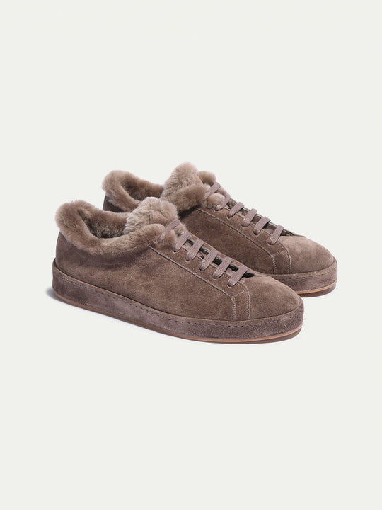Men's Faux Fur Lined Suede Sneakers