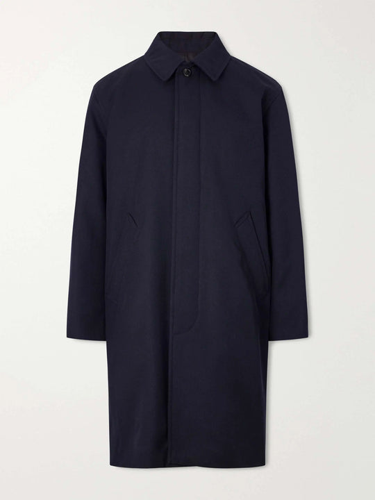 Men's Gabardine Collared Button Front Trench Coat