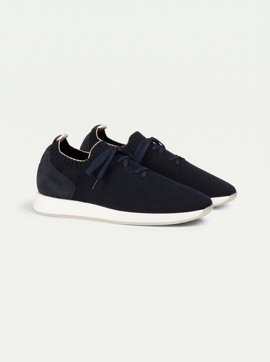 Men's Knit Sneakers with Suede Toe and Heel