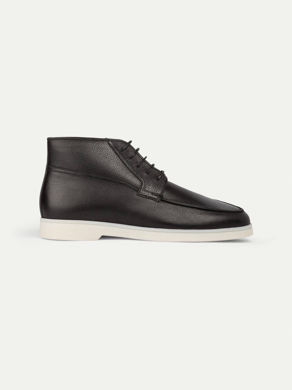 Men's Leather Lace Up Ankle Shoes with White Sole, view 4