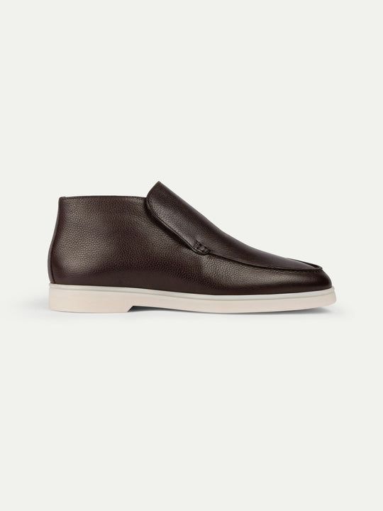 Men's Leather Slip On Loafers with Faux Fur Lining