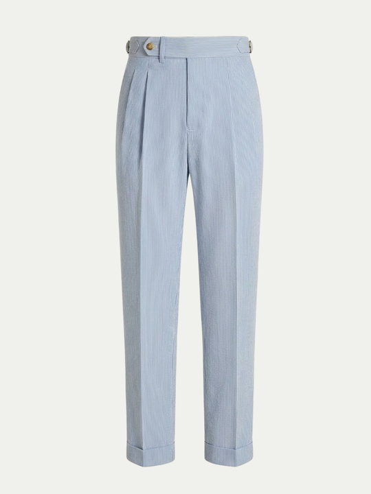 Men's Striped High Waist Tailored Trousers