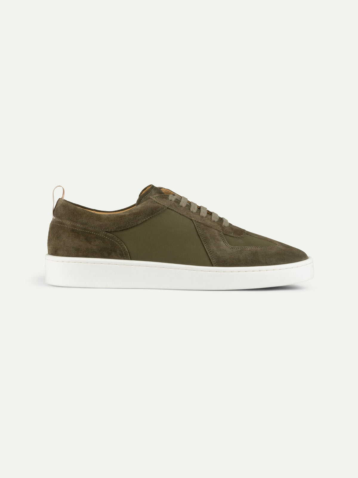Men's Suede Low Top Sneakers with Thick White Sole, view 4