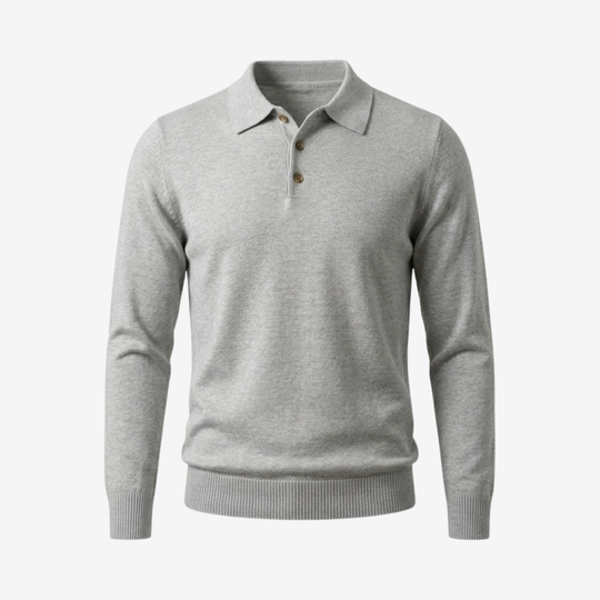 Slim Fit Knit Long-Sleeve Polo Shirt