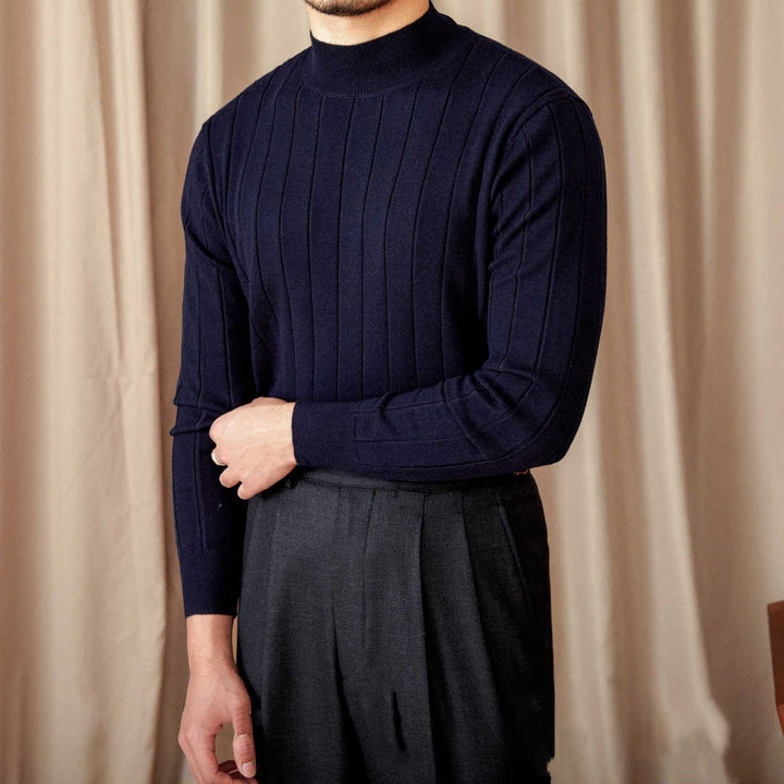GIORGIO Premium Ribbed Knit Crewneck Sweater