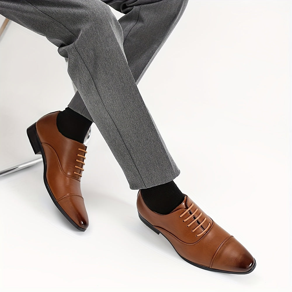 Classic Pointed-Toe Oxford Dress Shoes