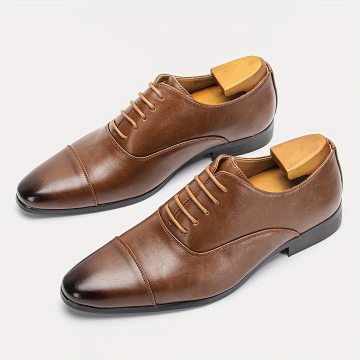 Classic Pointed-Toe Oxford Dress Shoes