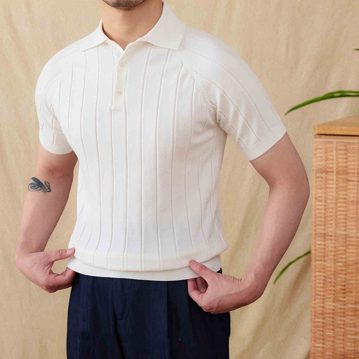 Massimo Premium Ribbed Knit Polo Shirt