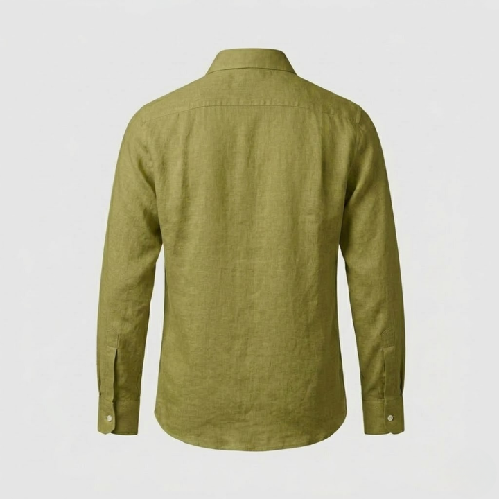 Lightweight Linen Shirt with Spread Collar