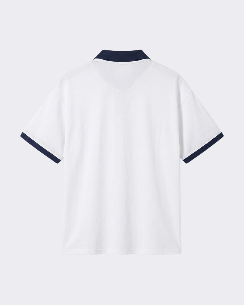 Evan Contrast-Knit Polo Shirt