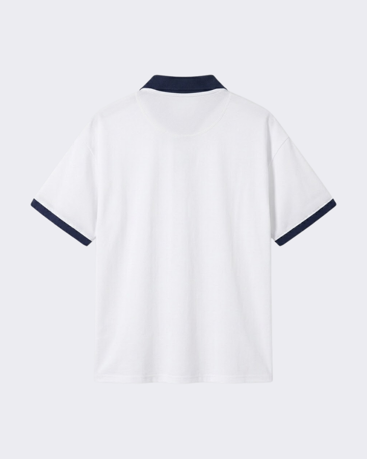 Evan Contrast-Knit Polo Shirt