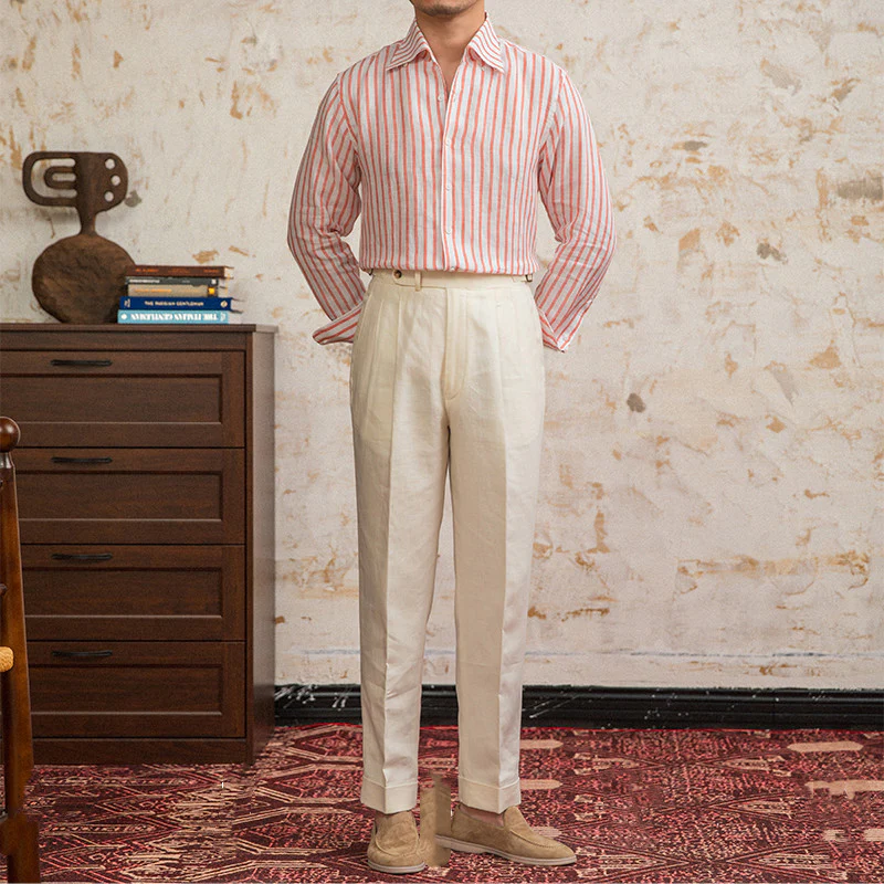Lorenzo Classic Striped Linen Shirt