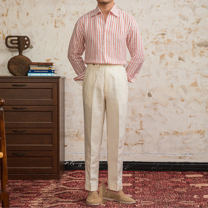 Lorenzo Classic Striped Linen Shirt