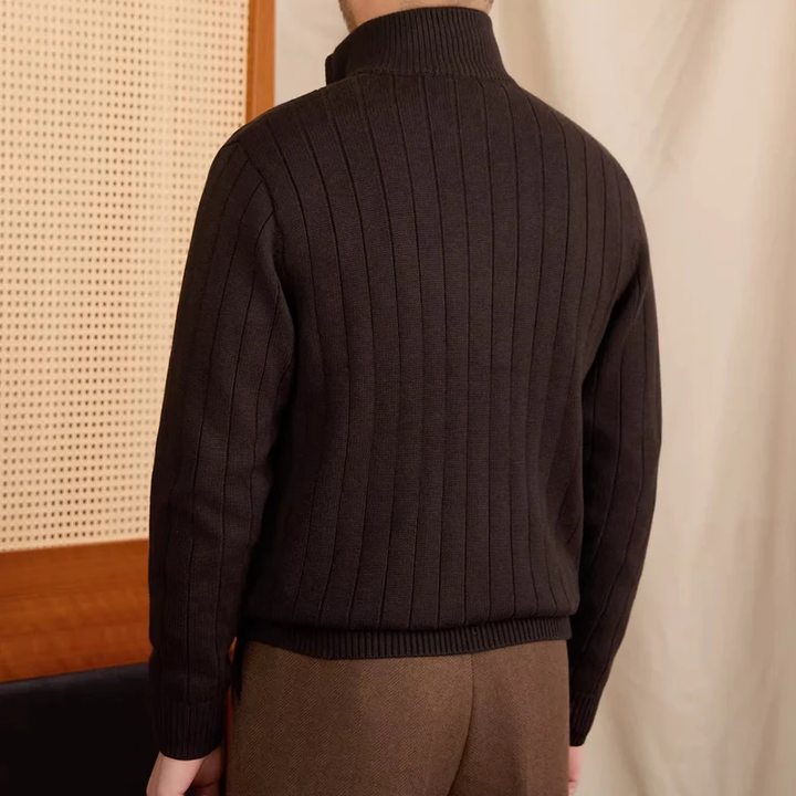 Simone Ribbed Zip-Up Cardigan