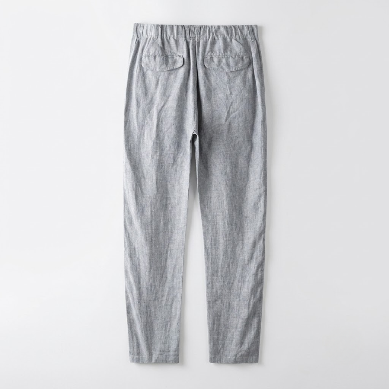 Relaxed Tapered Linen Trousers with Drawstring Waist