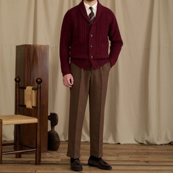 Dario Classic Cable-Knit Cardigan