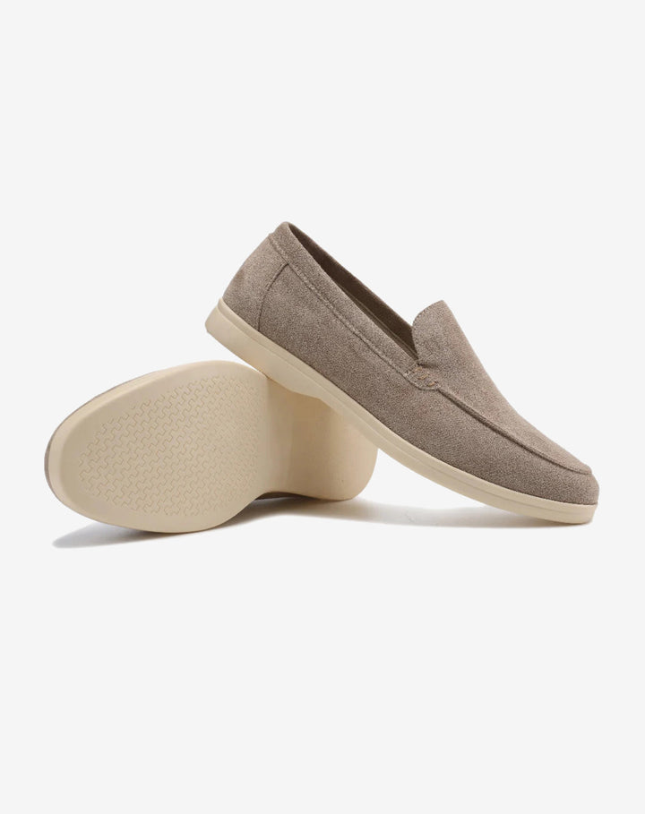 Faux Suede Loafers with Rubber Sole
