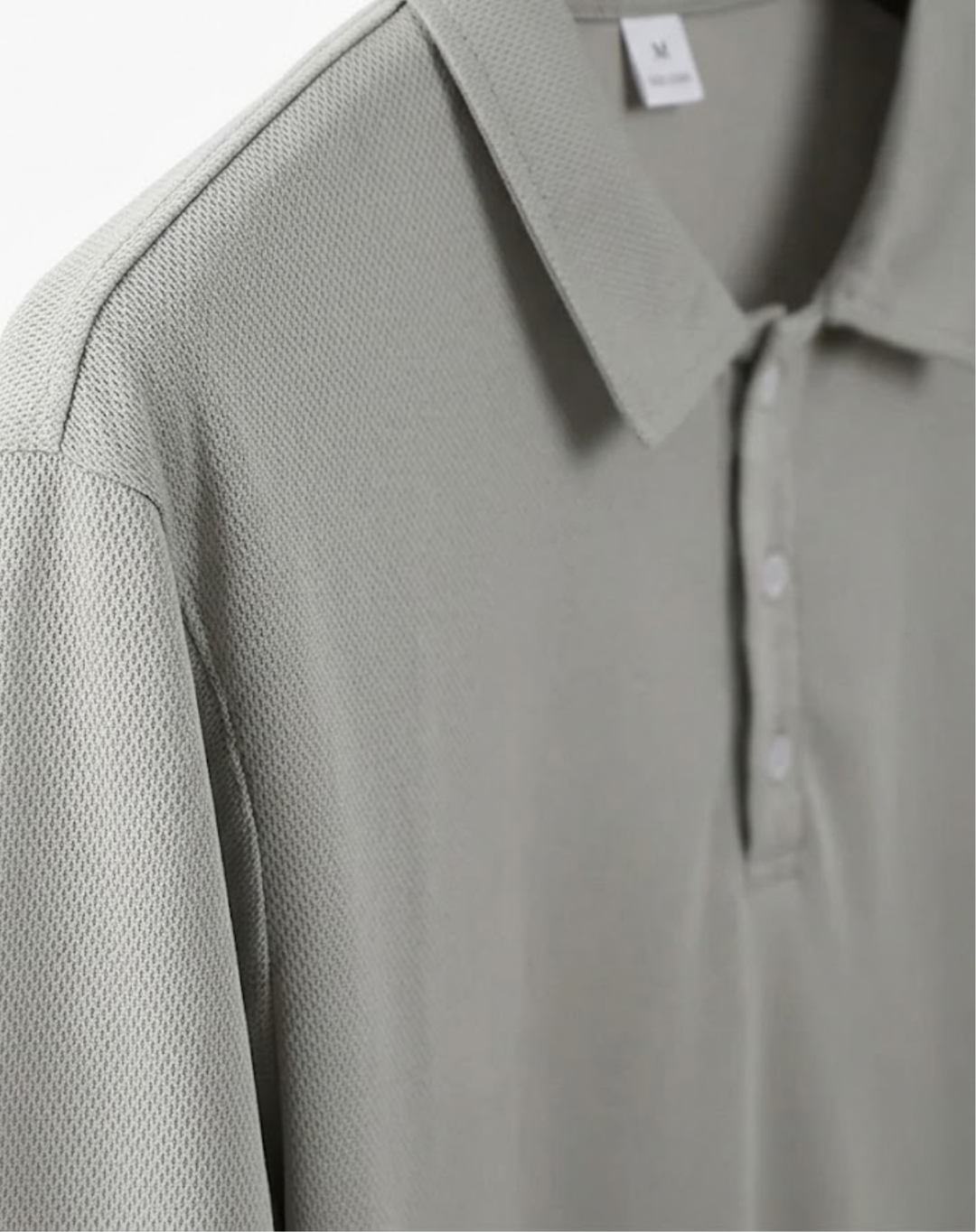 Stretch Knit Polo Shirt with Button Placket