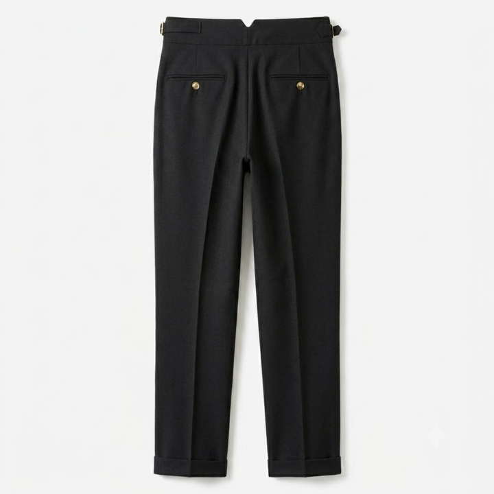 High-Rise Pleated Tailored Trousers