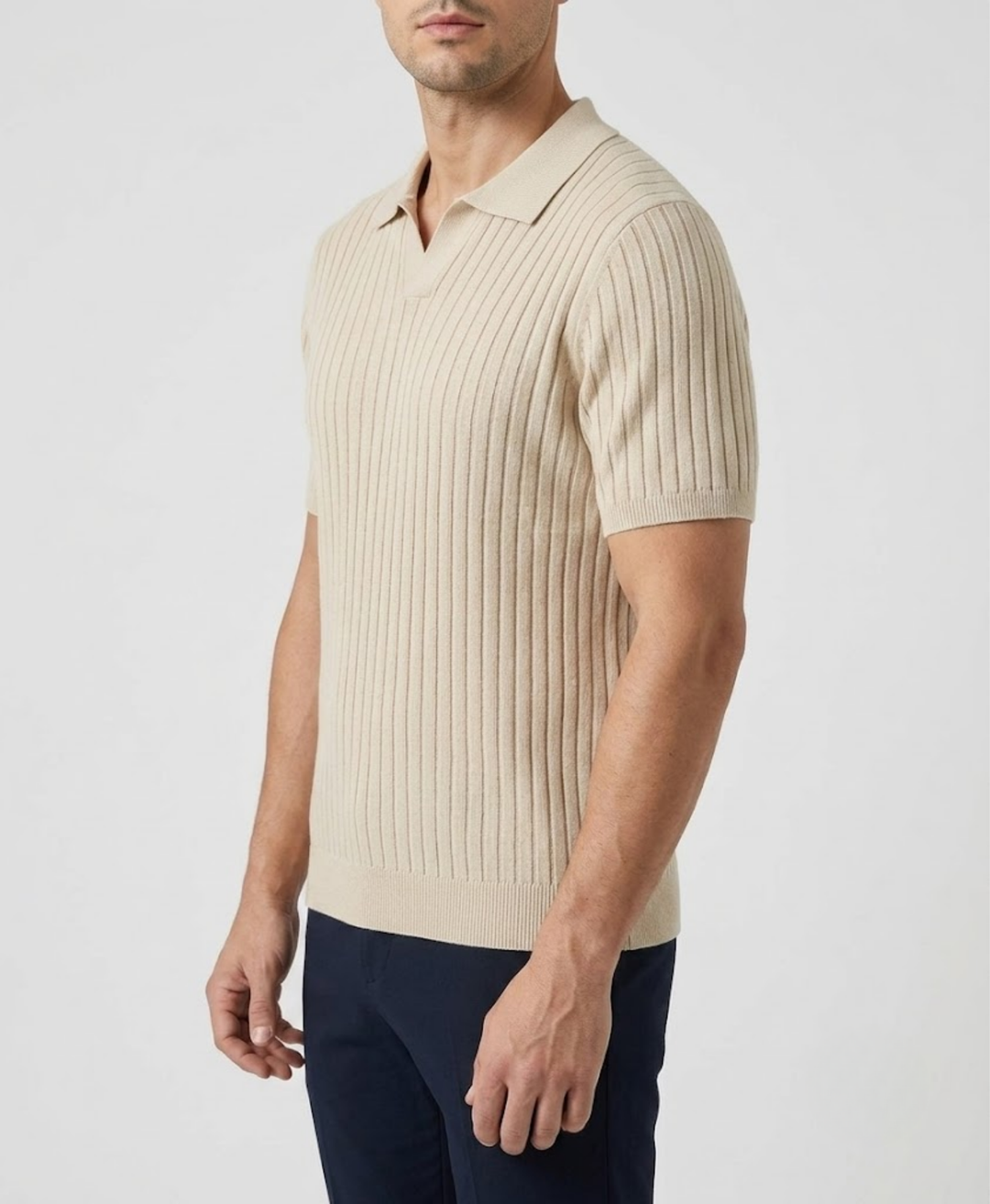 Classic Structured Knit Polo Shirt