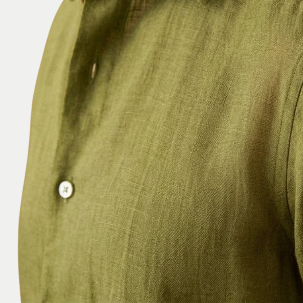 Lightweight Linen Shirt with Spread Collar