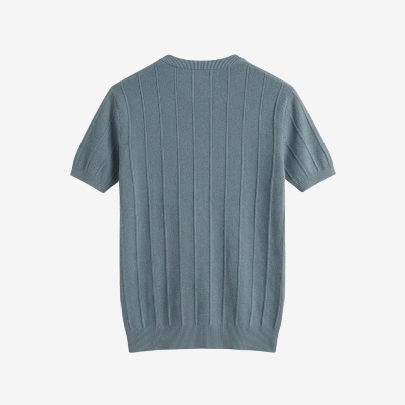 Classic Ribbed Cotton Blend Knit Shirt