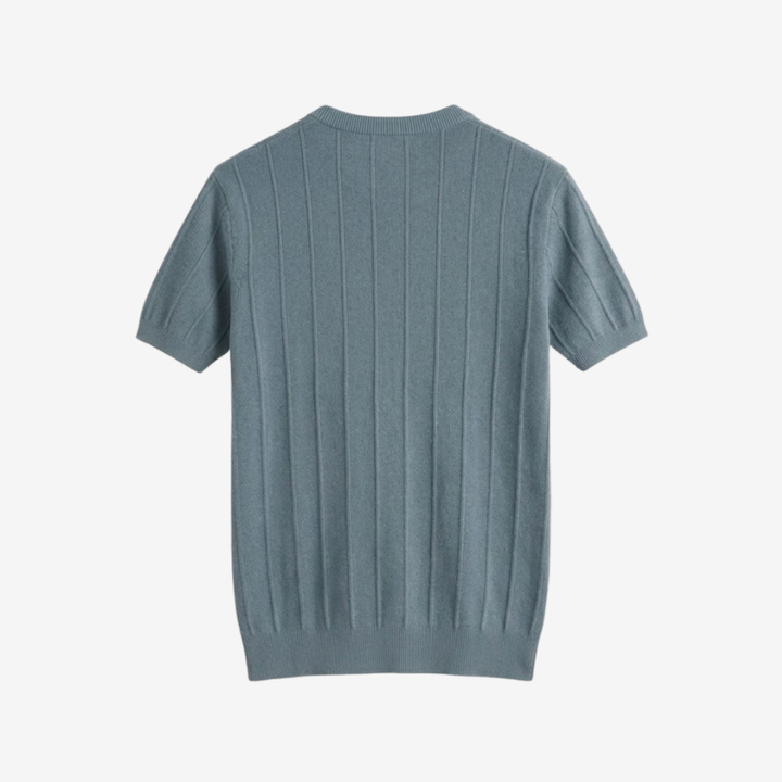 Classic Ribbed Cotton Blend Knit Shirt