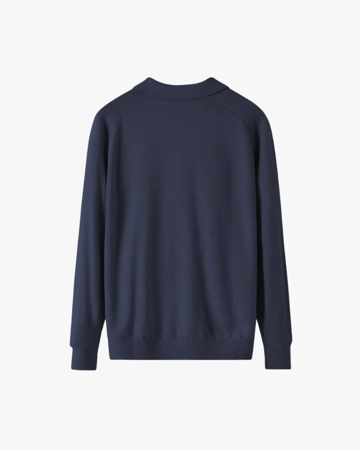 100% Wool Long Sleeve Polo Shirt