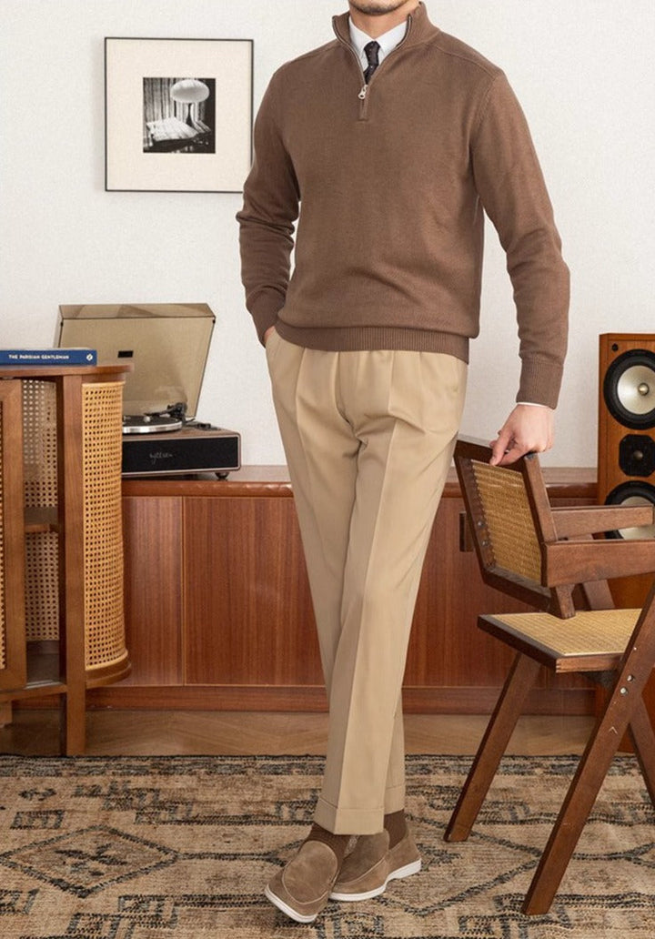 Claudio Stylish Half-Zip Pullover Jumper