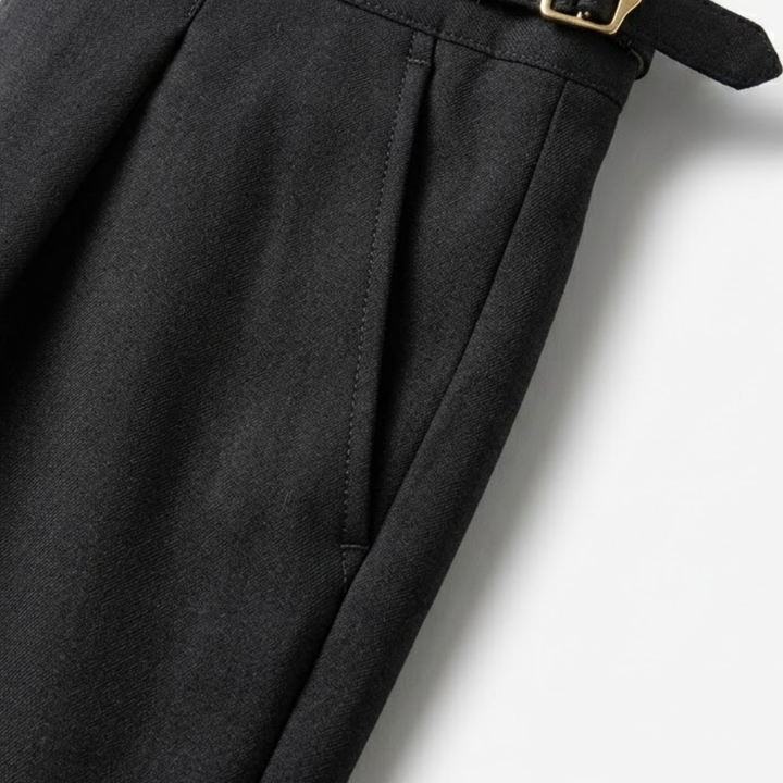 High-Rise Pleated Tailored Trousers