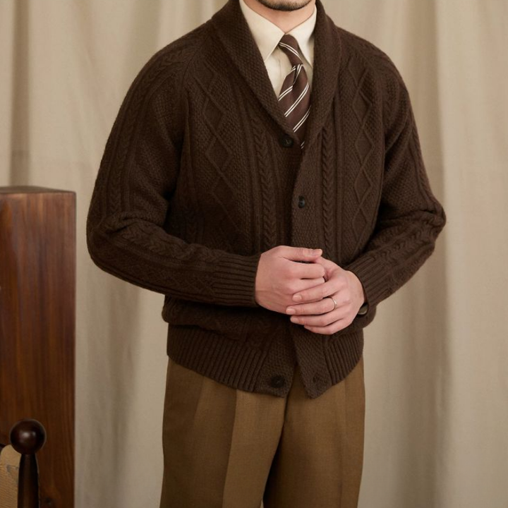 Dario Classic Cable-Knit Cardigan