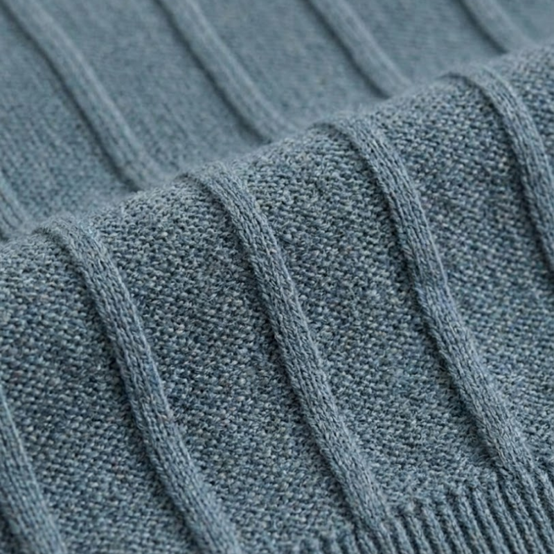 Classic Ribbed Cotton Blend Knit Shirt