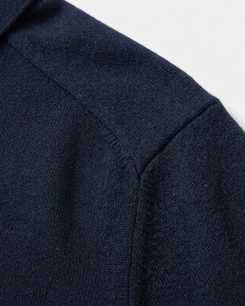 100% Wool Long Sleeve Polo Shirt