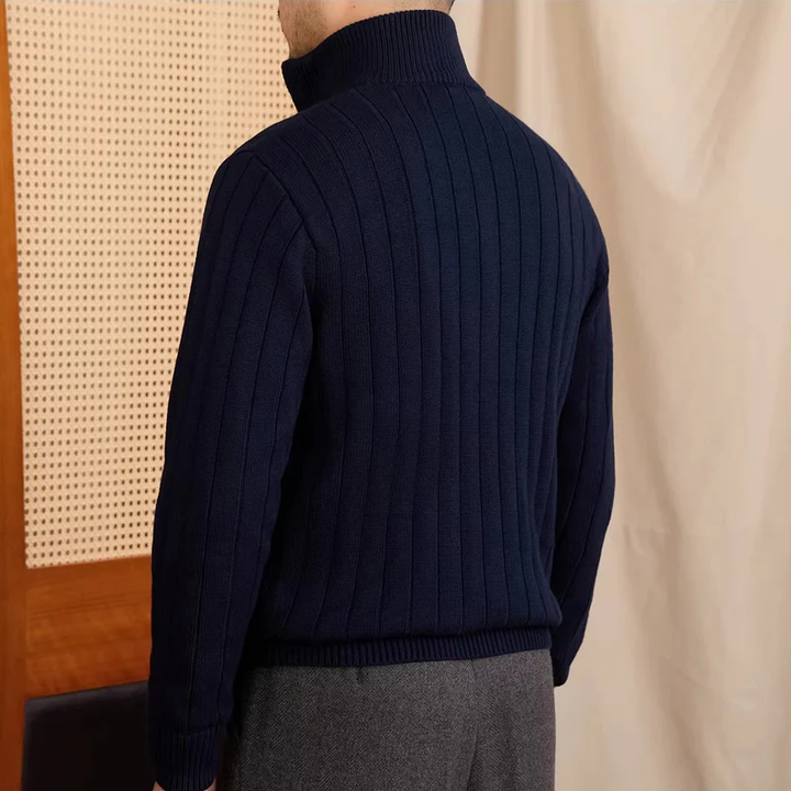 Simone Ribbed Zip-Up Cardigan