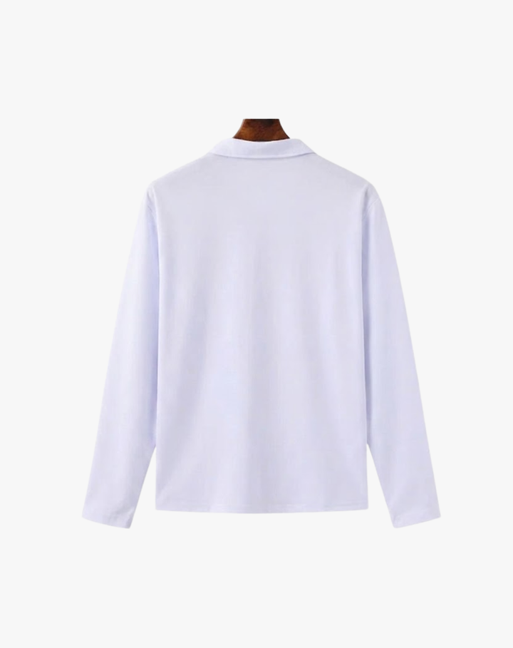 Stretch Knit Polo Shirt with Button Placket