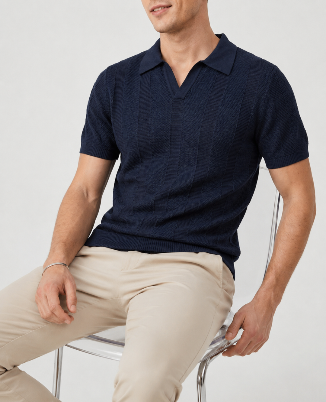 Breathable Stretch Mesh Polo Shirt