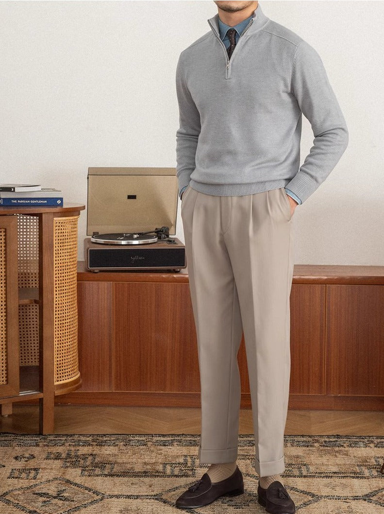 Claudio Stylish Half-Zip Pullover Jumper