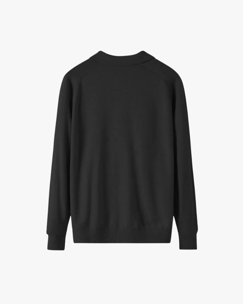 100% Wool Long Sleeve Polo Shirt