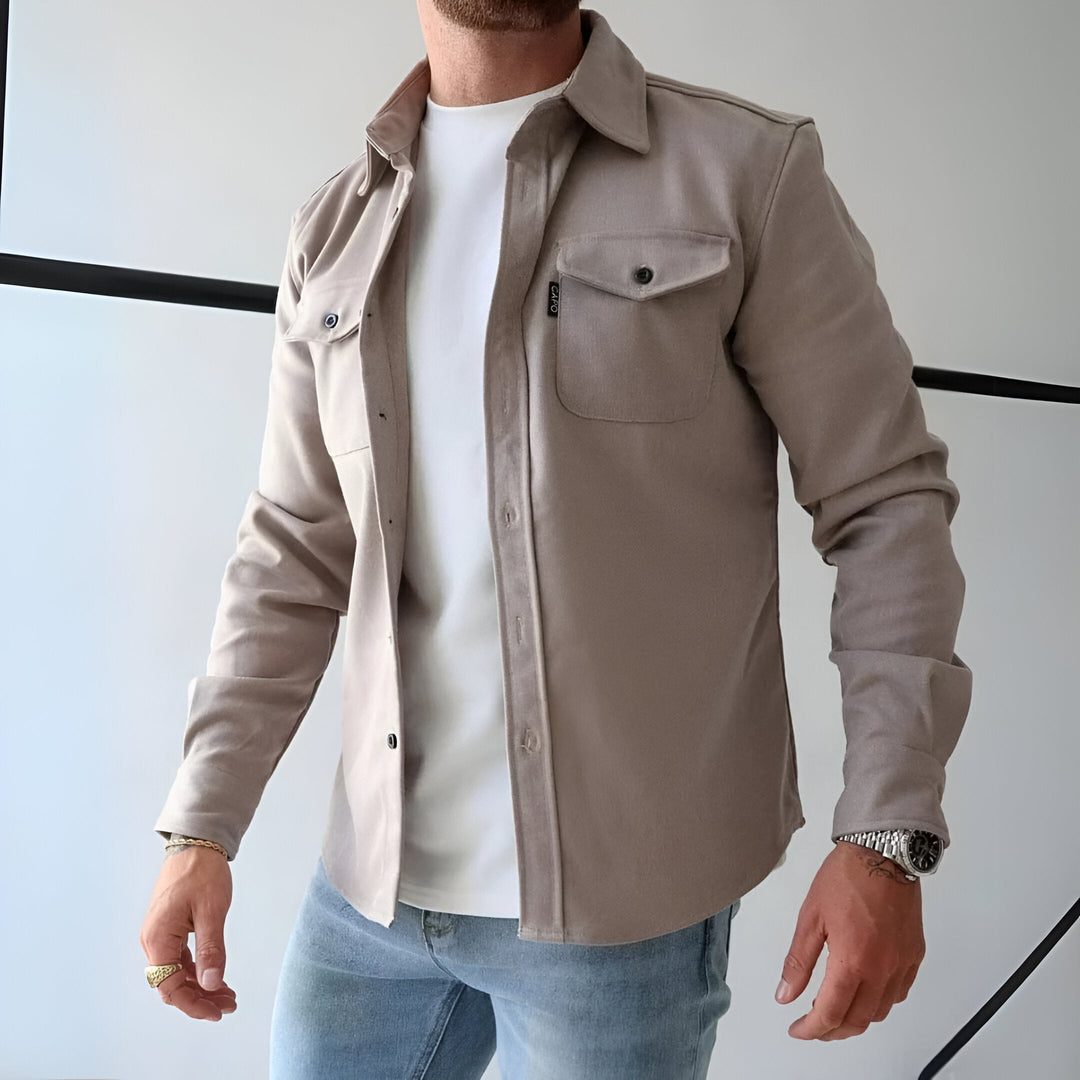 Classic Button-Up Overshirt with Chest Pockets