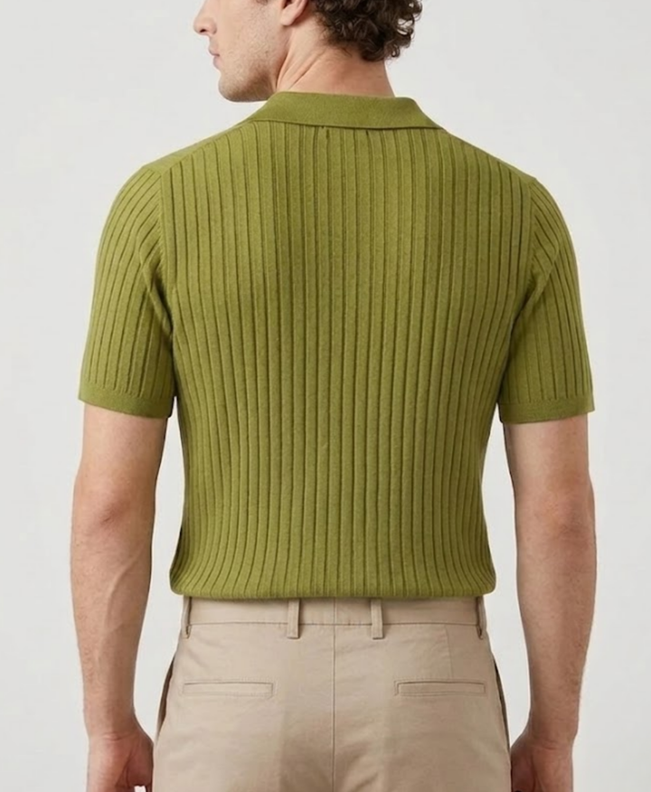 Classic Structured Knit Polo Shirt