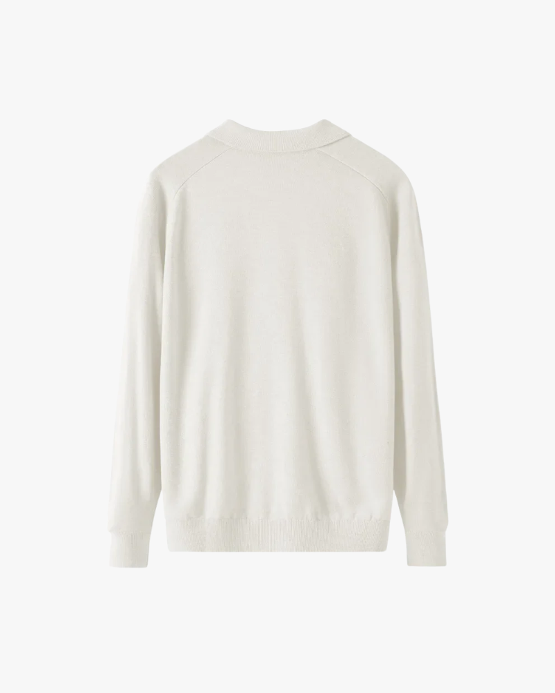100% Wool Long Sleeve Polo Shirt