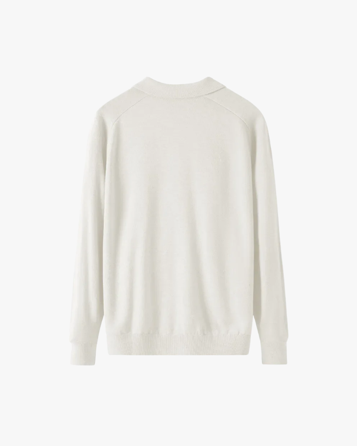100% Wool Long Sleeve Polo Shirt