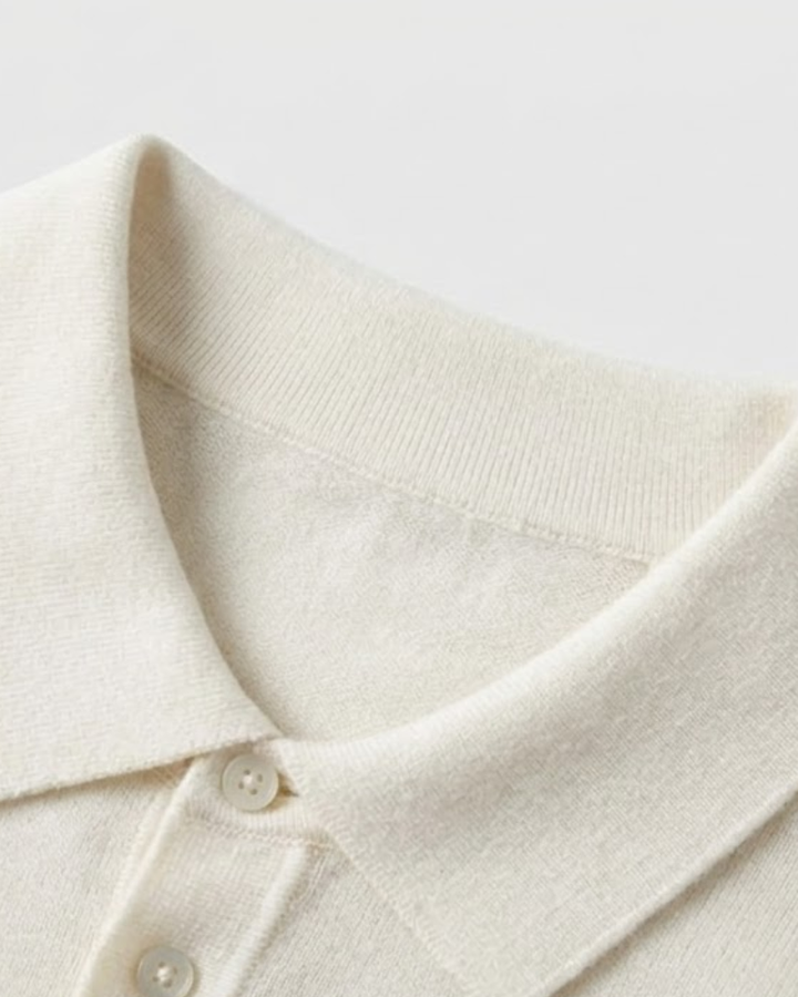 100% Wool Long Sleeve Polo Shirt