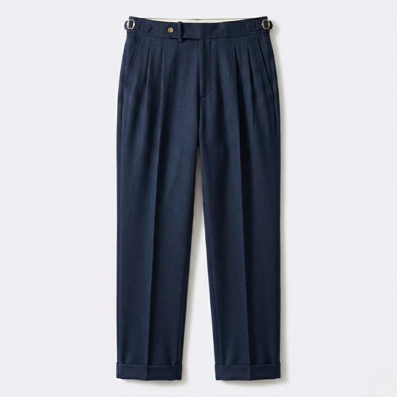 Double Pleat Trousers with Side Adjusters