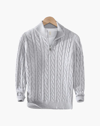 Cable Knit Quarter-Zip Sweater