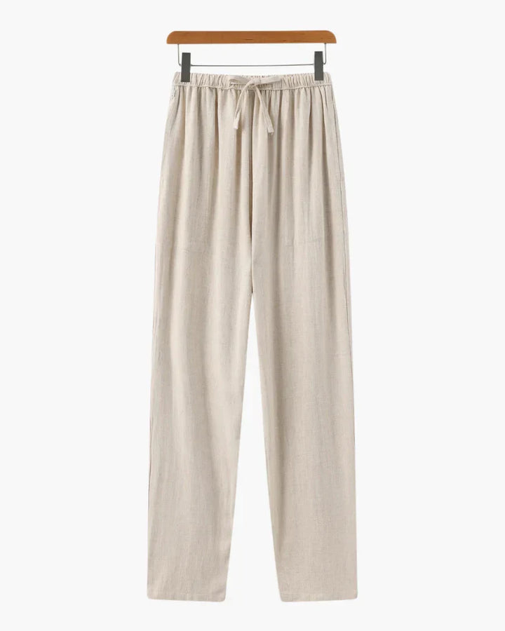 Tailored Pleated Linen Pants