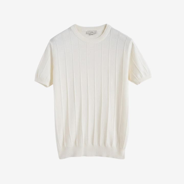 Classic Ribbed Cotton Blend Knit Shirt