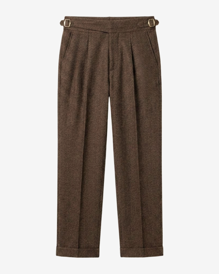 High-Rise Wool Blend Tailored Trousers
